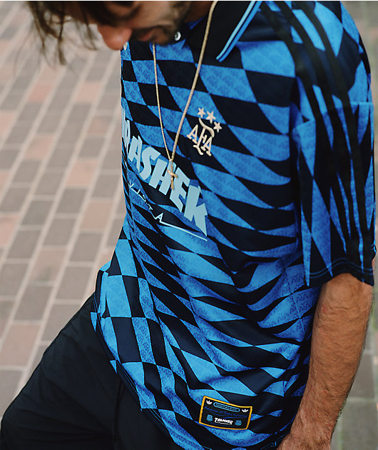 Thrasher x adidas x AFA Blue & Black Soccer Jersey | Zumiez