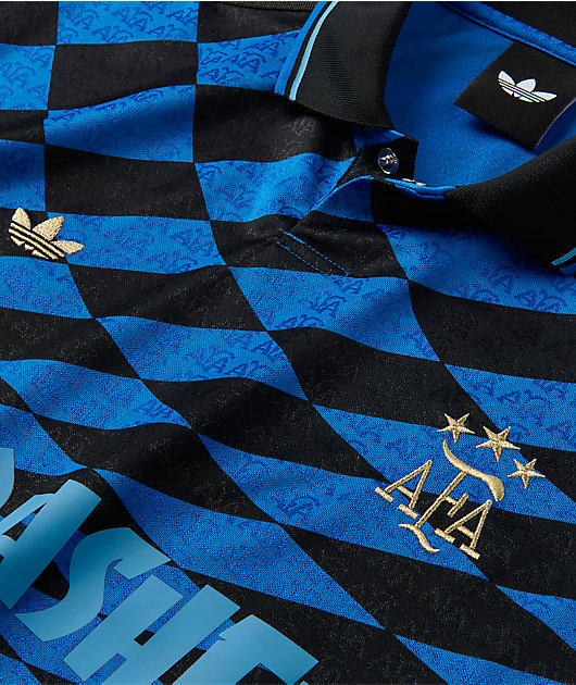 Thrasher x adidas x AFA Blue & Black Soccer Jersey | Zumiez