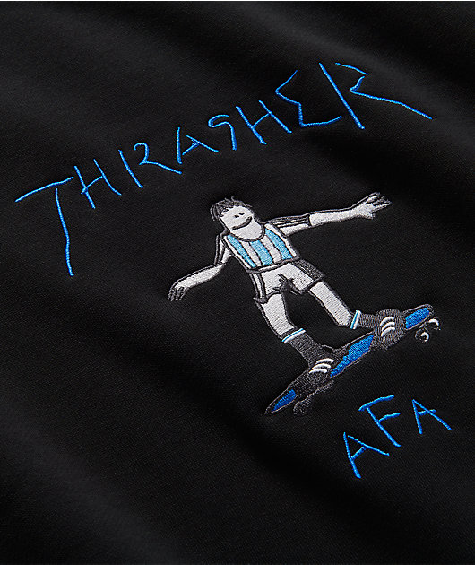 Thrasher x adidas x AFA Gonz Black Crewneck Sweatshirt | Zumiez