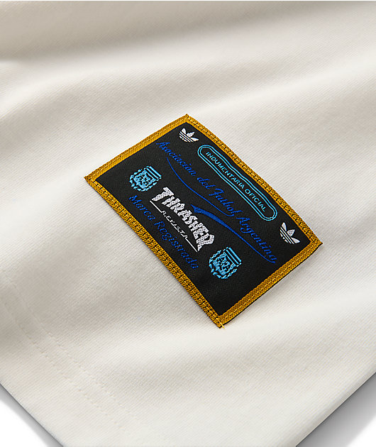 Thrasher x adidas x AFA Gonz White & Blue Ringer T-Shirt
