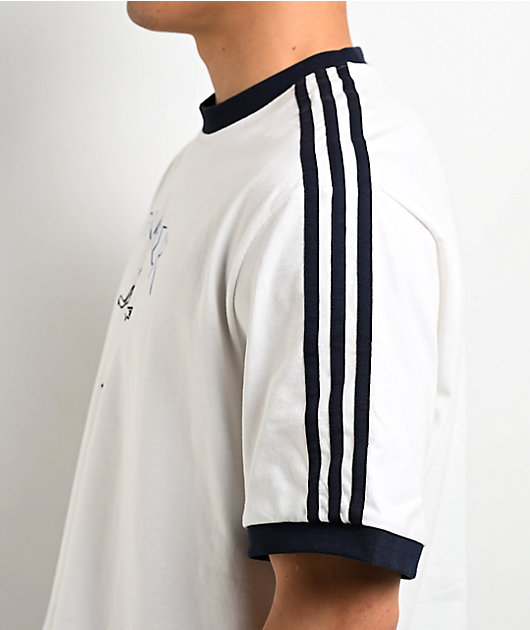 Thrasher x adidas x AFA Gonz White & Blue Ringer T-Shirt | Zumiez