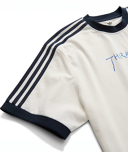 Thrasher x adidas x AFA Gonz White & Blue Ringer T-Shirt | Zumiez