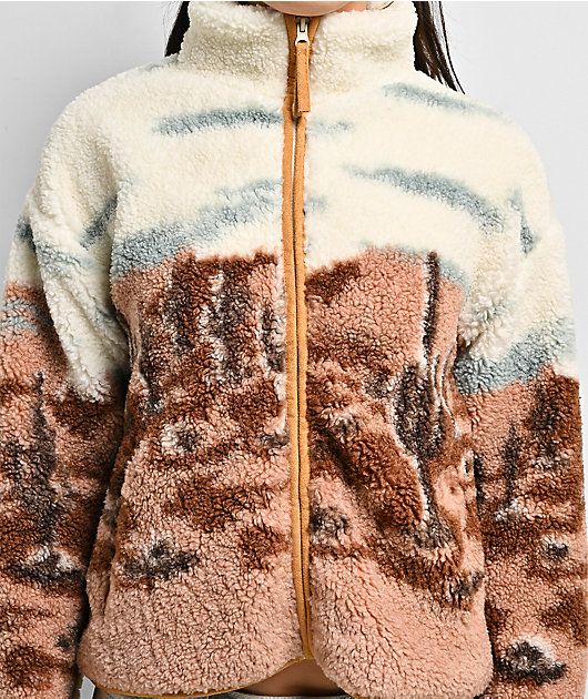 Thread & Supply Desert Inn White & Brown Sherpa Jacket
