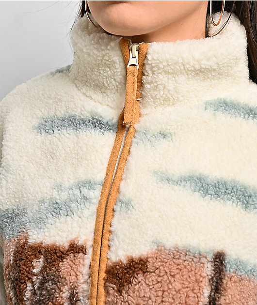 Thread & Supply Desert Inn White & Brown Sherpa Jacket