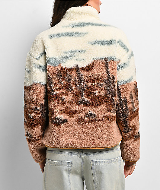 Thread & Supply Desert Inn White & Brown Sherpa Jacket