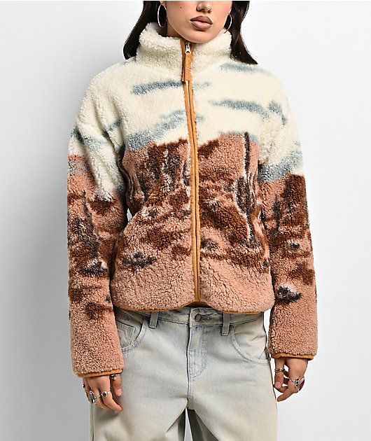 Thread & Supply Desert Inn White & Brown Sherpa Jacket