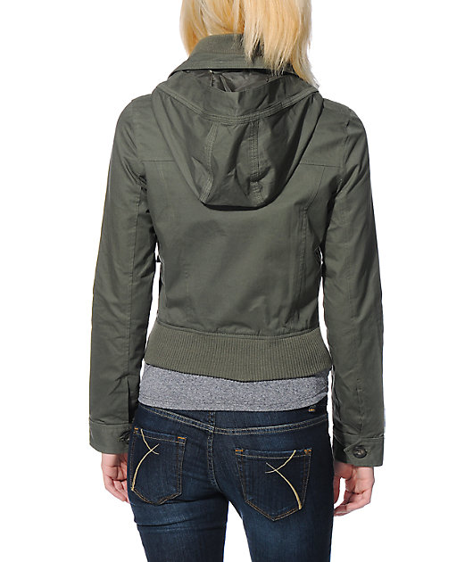 olive green canvas jacket