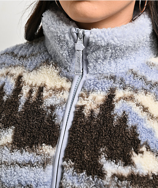 Thread & Supply Ice Mountain Blue & White Sherpa Jacket | Zumiez