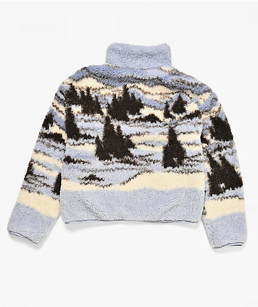 Thread & Supply Ice Mountain Blue & White Sherpa Jacket | Zumiez