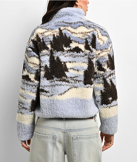 Thread & Supply Ice Mountain Blue & White Sherpa Jacket | Zumiez