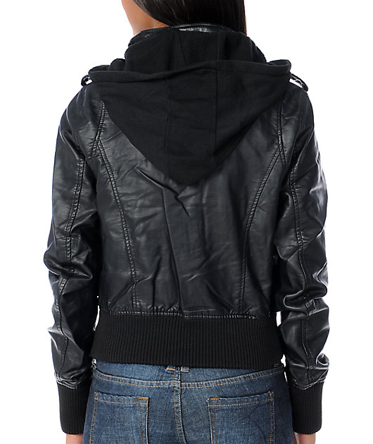 leather and knit jacket