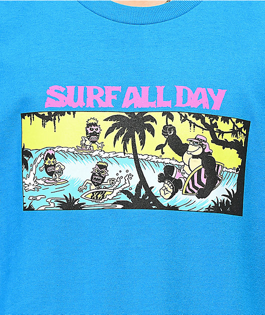 Surf All Day camiseta turquesa