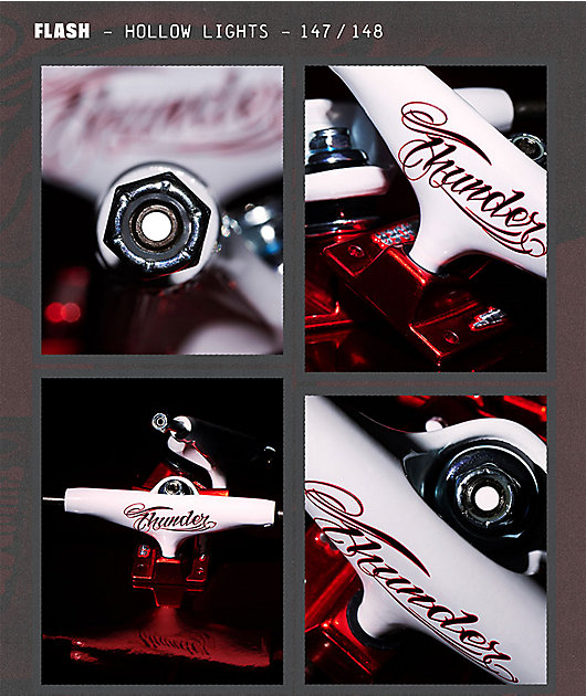 Thunder Team Flash Hollow Lights 147 White & Red Skateboard Truck
