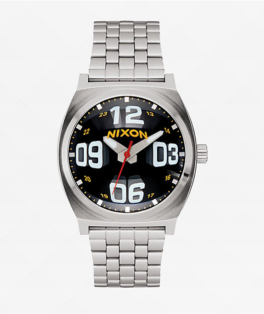 Time Teller Fisheye Silver & Black Analog Watch