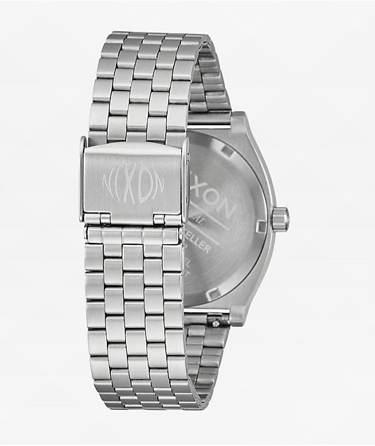 Time Teller Fisheye Silver & Black Analog Watch