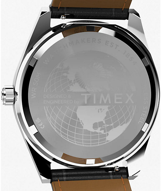 Timex Vega Reissue Black Crocodile & Red Analog Watch