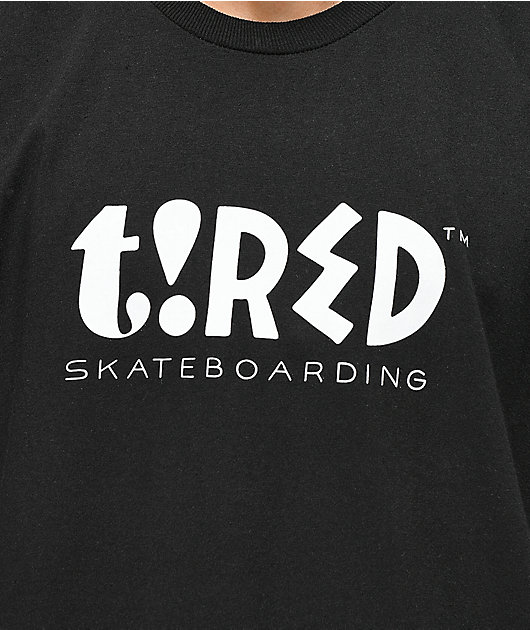 Tired Skateboards Parra Type Black T-Shirt