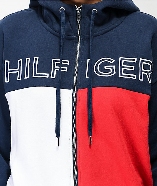 Tommy Hilfiger Red, White & Colorblock Zip