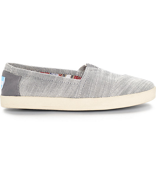 Toms Avalon Grey Textured Woven Womens 