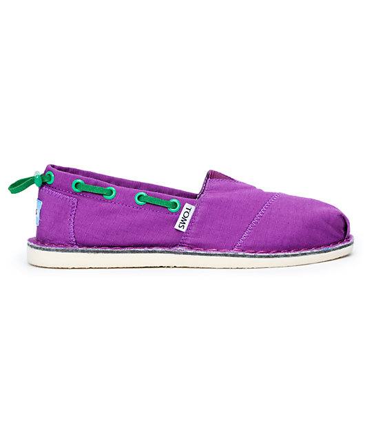 purple canvas shoes