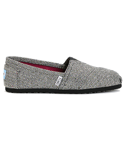 Toms Classics Black Metallic Herringbone Womens Shoes Zumiez