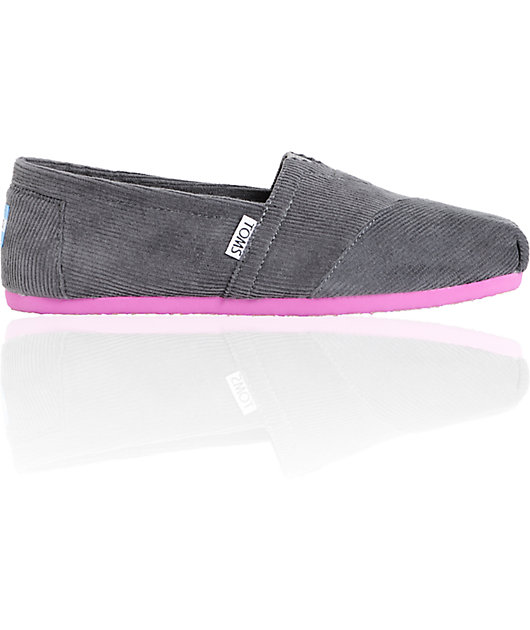 Toms Classics Grey Pop Corduroy Womens Shoes Zumiez