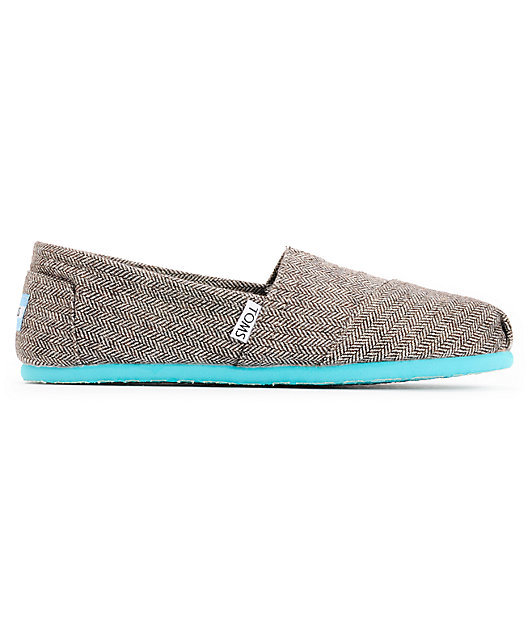 Toms Classics Teal Pop Herringbone Womens Shoes Zumiez