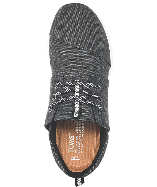 Toms Del Rey Black Washed Canvas Shoes Zumiez