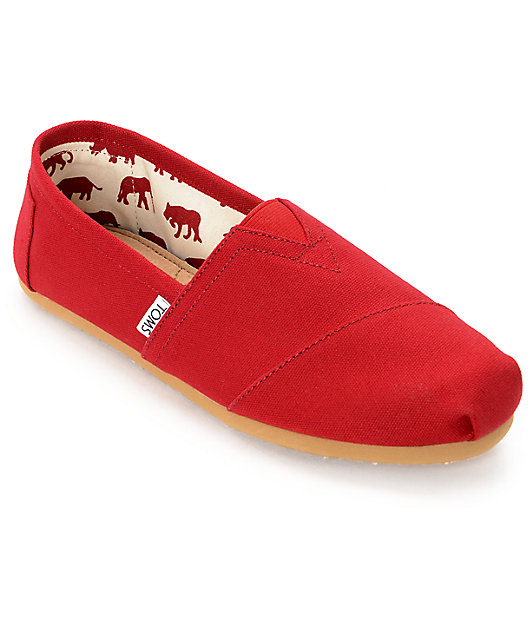 Toms Mens Classic Red Canvas Shoes | Zumiez