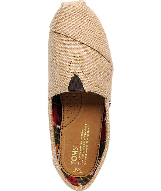 women's toms burlap shoes