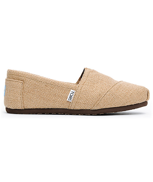 women's natural burlap toms