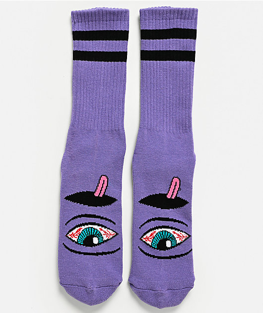 Toy Machine Bloodshot Eye Purple Crew Socks