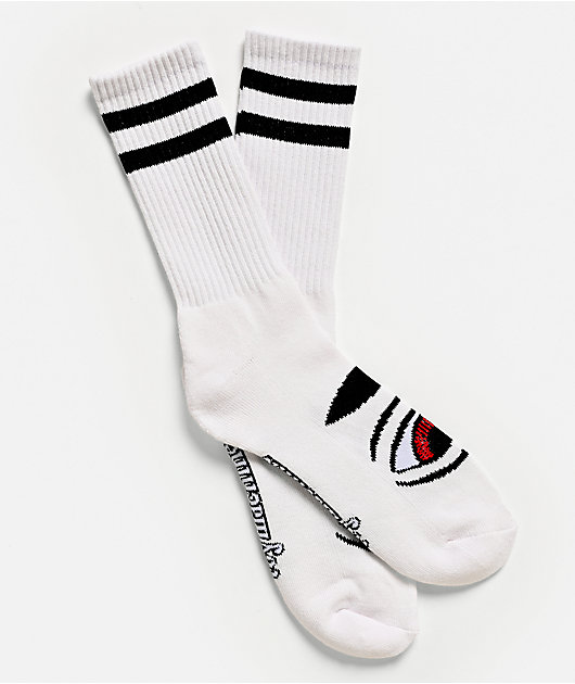 Toy Machine Eye White Crew Socks