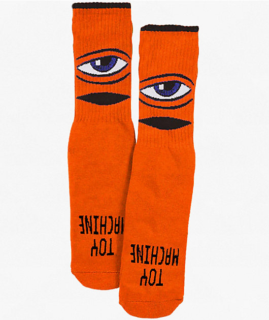 Toy Machine Kids Sect Eye Orange Crew Socks