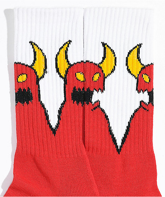 Toy Machine Sketchy Monster calcetines rojos y blancos