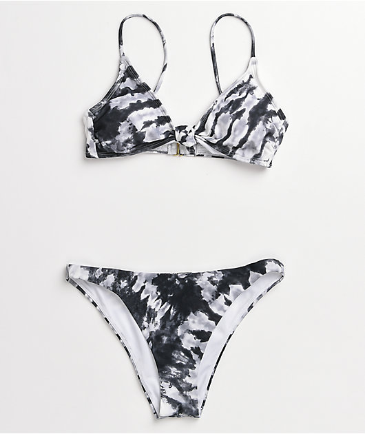 Trillium Audry Black & White Tie Dye Cheeky Bikini Bottom 
