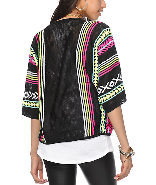 tribal print cardigan sweater