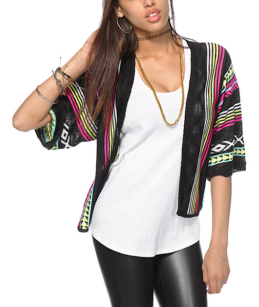 tribal print cardigan sweater