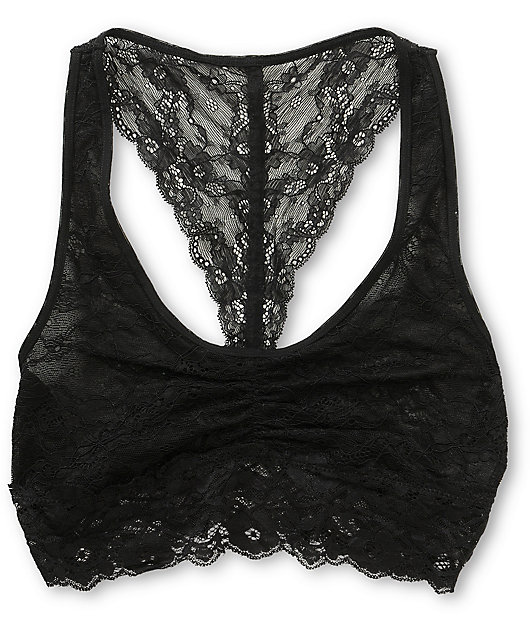 black racerback bralette