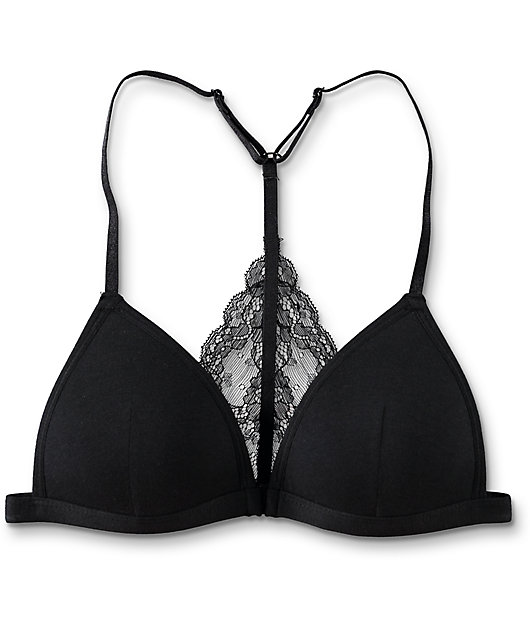 black racerback bralette
