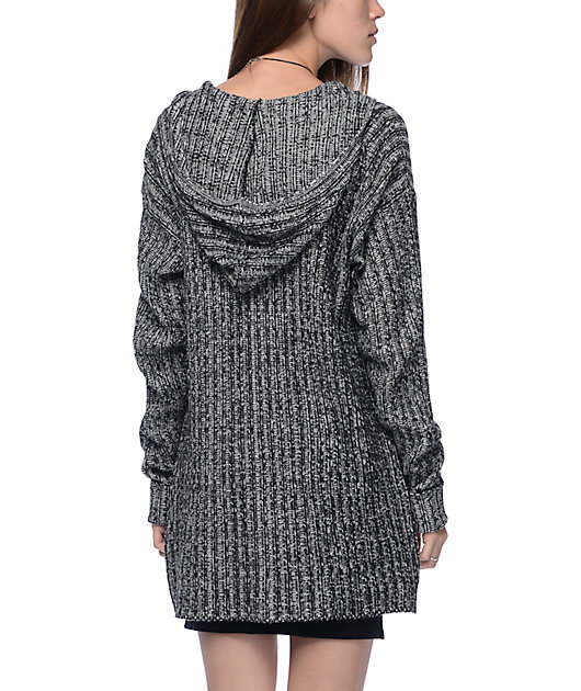 black hooded cardigan