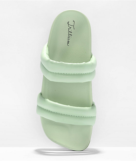 Trillium Mada Green Slide Sandals 