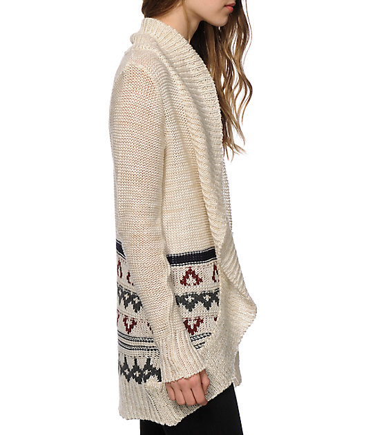 geo print cardigan