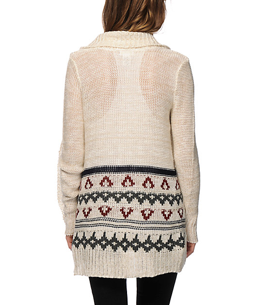 geo print cardigan