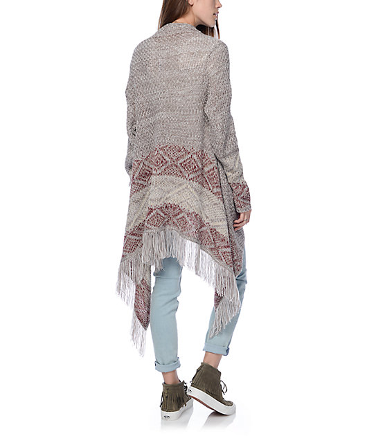 cream waterfall cardigan