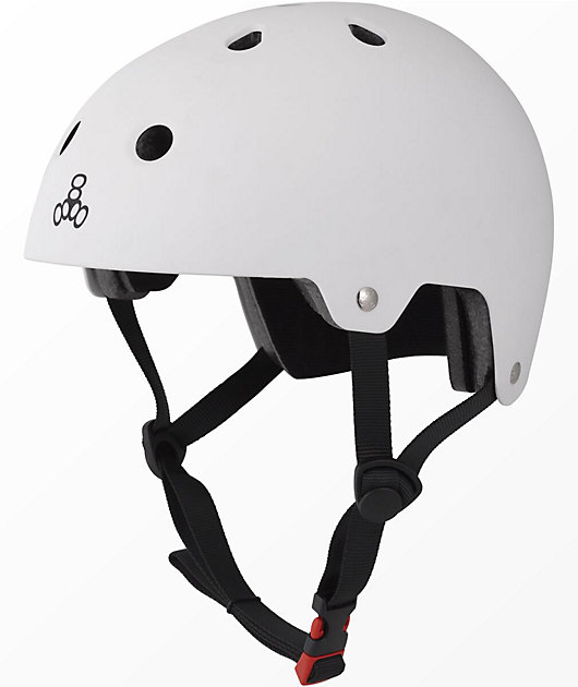 Triple Eight Brainsaver casco de skate de goma blanca