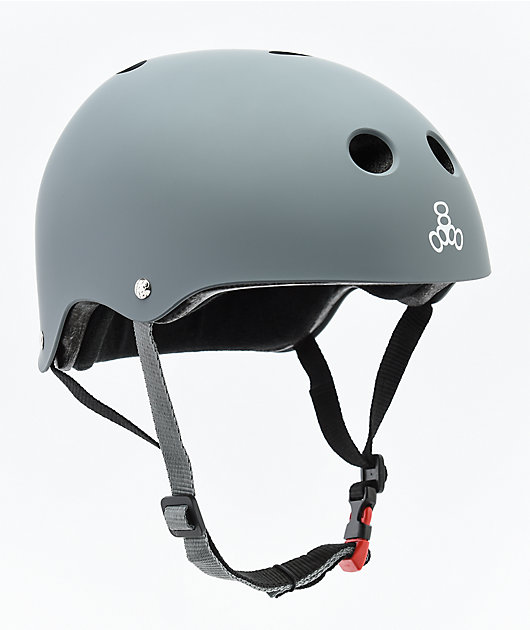 Triple Eight Certified Sweatsaver Carbon Grey Rubber Multi-Sport Helmet