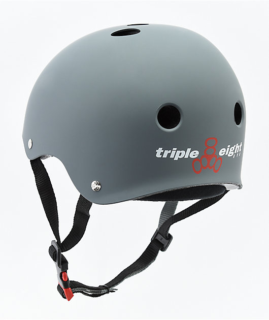 Triple Eight Certified Sweatsaver casco polideportivo de goma gris y carbón