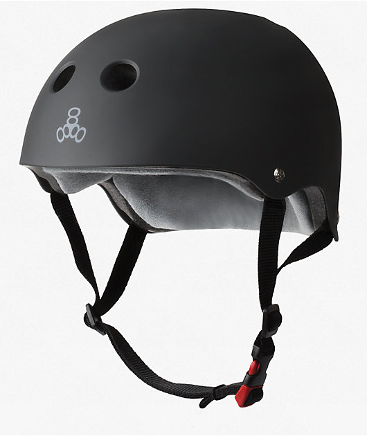 Triple Eight Dual Certified Black Rubber Skateboard Helmet | Zumiez