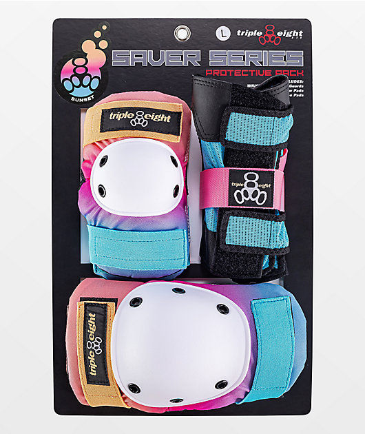 Triple Eight Sunset Pink & Blue 3-Pack Pad Set | Zumiez